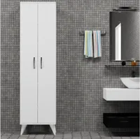Skye Decor, BDL0101, Badezimmerschrank, Weiß, 100 % MELAMINBESCHICHTETE SPANPLATTEN, 49 x 184,6 x 32 cm