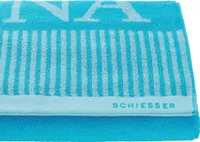 Schiesser Frottier Saunatuch Rom | 100% Baumwolle aus hachhaltiger Produktion | garngefärbt, weich, saugstark, groß | 75x200 cm | Türkis