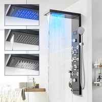 Mulisoft Multifunktionales Duschpaneel mit Hydromassagedüsen und LED-Display - Einfache Installation - Ihr persönliches Spa-Erlebnis im Badezimmer