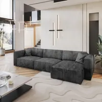 Masseno Ecksofa TOLMO P mit Schlaffunktion L-Form, Sofa mit Bettkasten, Wohnzimmersofa, Couch, Soffa, Bettsofa, Couchgarnitur- Graphitfarben, POSO 34