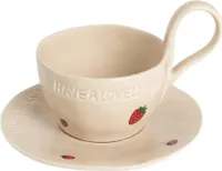 HOMLA ISERNIA Tasse mit Untertasse in Erdbeere 0,2 l