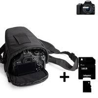 K-S-Trade Schultertasche kompatibel mit Canon EOS 250D Colt Kameratasche für Systemkameras DSLR DSLM SLR, Bridge etc., + 16GB Speicherkarte
