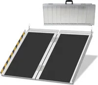 TolleTour Rollstuhlrampe Rollirampe Auffahrschiene Klappbar Auffahrrampe Alu rutschfeste Oberfläche 61cm bis 270kg