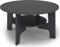 byLIVING Couchtisch JONNY / Melamin anthrazit / D 80, H 42,5 cm / mit praktischem Ablageboden