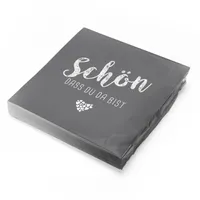 itenga 20x Serviette Schön dass du da bist taubengrau