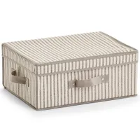 Skladacia textilná nádoba s vekom, 38 x 29 x 16,5 cm, STRIPES