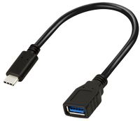 LogiLink USB 3.1 Adapterkabel USB-C Stecker-USB-A Kupplung schwarz