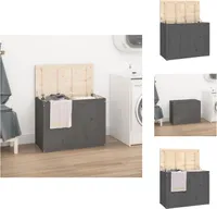 vidaXL Wäschetruhe Grau 88,5x44x66 cm Massivholz Kiefer -  Wäschekörbe