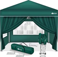 altana tillvex 3x3m zielona - z 4 wodoodpornymi panelami bocznymi | składana altana pop-up z regulacją wysokości | namiot ogrodowy ochrona UV 50+ | namiot imprezowy z torbą do ogrodu