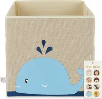 Bieco Regalkorb Kinderzimmer | Aufbewahrungsbox Wal Spielzeug Kinder | Aufbewahrungsbox 33x33x33 für Kallax Regal Aufbewahrungskiste Kinder Spielkisten Aufbewahrung Kinder Faltboxen Korb Kind Körbe