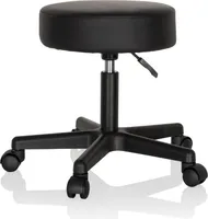 hjh OFFICE Drehhocker OPERATOR I Rollhocker Arbeitshocker, Ergonomischer Hocker für Büro Praxis Homeoffice, Kunstleder