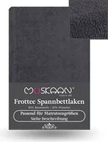 Frottee Spannbettlaken 180x200 cm - 200x220 cm + 40 cm Boxspringbett Laken anthrazit