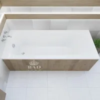 BADLAND Badewanne Rechteck Medium 160x75 mit Ablaufgarnitur, Füßen und Wannenträger GRATIS