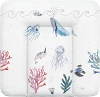 Ceba Baby Wickelauflage 75x70 weiche Wickelunterlage Baby Wickeltischauflage Abwaschbar Wasserfarben Kollektion - Ozean