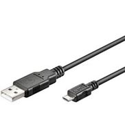 Goobay USB micro-B 500, 5m, 5 m, Micro-USB B, USB A, Männlich/Männlich, Schwarz