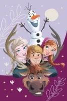 Disney Frozen Fleece Blanket Anna Elsa Olaf Sven Christoph Magician Leaves 100 x 150 cm 100% Polyester
