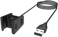 Case2go - Ladegerät geeignet für Fitbit Charge 2 - USB-Kabel - 1 Meter - TPE - Schwarz