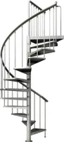 Spindeltreppe verzinkt | Außenspindeltreppe | Wendeltreppe | Geschosshöhe: 266,5-305,5 cm| 12 Stufen | Durchmesser 125 cm | Stufen und Podest: Metall gelocht | Gartentreppe | Außentreppe
