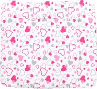 TupTam Baby Wickeltischauflage mit Baumwollbezug Gemustert, Farbe: Herzen Rosa / Grau, Größe: 70 x 70 cm