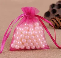 25 Stück organzasäckchen 7 x 9 cm organza säckchen Säckli Beutel Geschenk, Schmuckbeutel, Bunt Organzabeutel Rose Rot