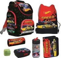 Hot Wheels Schulranzen Set 7tlg ergonomischer Tornister mit Federmappe Turnbeutel Dose und Flasche
