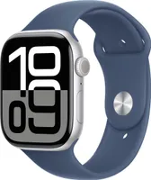 Apple Watch Series 10 GPS 46mm hliníkové stříbrné s džínovým sportovním řemínkem