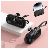 Mini-Powerbank 5000 mAh PD 22.5W Schnellladefunktion mit iPhone Lightning-Stecker & Typ-C-Kabel
