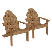 ML-Design 2x židle Adirondack z jedlového dřeva, 92,5x70x89 cm, hnědá, s opěradlem a područkami