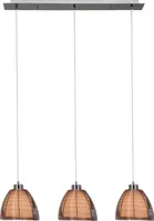 BRILLIANT Pendelleuchte, 3-flammig Relax braun IP20 E27 60 Watt dimmbar g. f. Normallampe