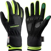ROCKBROS Warm Handschuhe Thermo Winterhandschuhe Winddicht Schwarz Grün gr. M