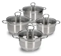 Zwieger Set mit 4 Töpfen + 4 Deckeln Edelstahl Induktion Gas Keramik