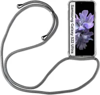 Handykette für Samsung S21 S22 S23 S24 FE Plus Ultra Handyhülle mit Band Hülle Galaxy S22 Ultra Grau