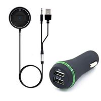 Bluetooth Receiver Car Kit mit USB-Autoladegerät mit 2 Anschlüssen und integriertem Mikrofon für iPhones, Samsung-Telefone, Tablets und mehr