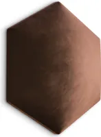 Muralo Polsterpaneel HEXAGON Wandpolster Wandkissen Bettkopfteil Wandpaneel Magic Velvet Braun 2299 35cm x 40cm