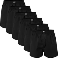 MT Herren Web Boxershorts (6er Pack) American Boxer gewebt aus Baumwolle - Schwarz XXL