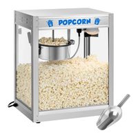 Royal Catering Nerezový stroj na popcorn - vysoký výkon 1350 W, 5-6 kg/hod. Kapacita