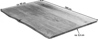 Tischplatte Baumkante massiv Akazie natur 180 x 90 MILO