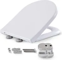 AREBOS WC Sitz mit Absenkautomatik | Duroplast Klodeckel D-Form universell | (max. Belastung 150 kg) | Toilettensitz mit Klodeckel | einfache Montage