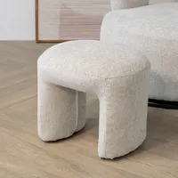 Hocker Beige - Stoff - 47x42x42cm - Hocker Raven - Giga Meubel