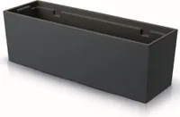 Kvetinový box s vložkou na rastliny Plast 77x24 cm antracitová hladká štruktúra Veľká veľkosť balkónového boxu odolného voči UV žiareniu v interiéri / exteriéri