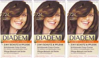 3x Diadem Seiden-Color-Creme DUNKEL BRAUN 170ml Haarfarbe dauerhaft anhaltend