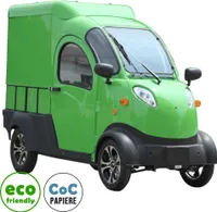 Cargo Volt Truck Elektro Lastenrad mit Kabine 4-Rad Kabinenroller mit Kastenaufbau 45km/h