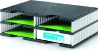 styro Sortierstation styrodoc duo black & white schwarz/weiß mit 4 Fächer