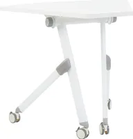 BELIANI Schreibtisch Weiß MDF-Tischplatte u. Metallgestell 90x64 cm Modulsystem Klappbar Faltbar mit Rollen Mobil Bürotisch für Homeoffice Büro Modern