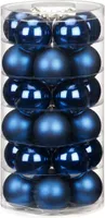 Weihnachtskugeln Glas 6cm Midnight Blue, 30 Stück
