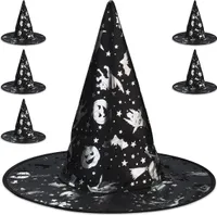 relaksacyjny kapelusz wiedźmy z motywami Halloween, zestaw 6 sztuk