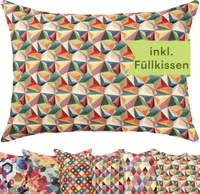 Selfitex Buntes Dekokissen inkl. Füllung, weiches Lesekissen, dekoratives Zierkissen, Sofakissen, Rückenkissen, Größe: 60x80, Muster: Havana