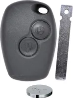 Auto Schlüssel Funk Fernbedienung 1x Gehäuse 2 Tasten + 1x Rohling VA2 + 1x CR2016 Batterie kompatibel mit Renault/Dacia/Opel