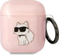 Puzdro Karl Lagerfeld Ikonik Choupette Na Airpods 1/2 - Ružové