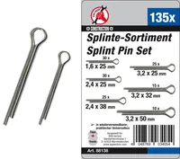 KSTOOLS® - Sortiment Splinte, 1,6 x 25,4mm - 4,0 x 63,5mm, 555